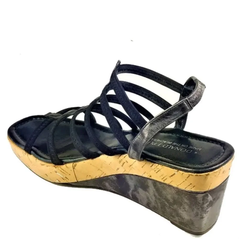 Donald-pliner Women's Black and Tan Sandals